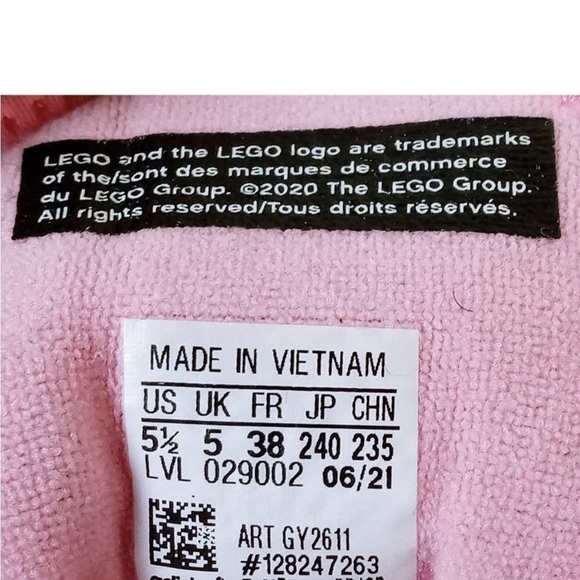 ADIDAS X LEGO® SPORT 7.5 Women's GY2611 Pink, white blue sneakers - Picture 4 of 7